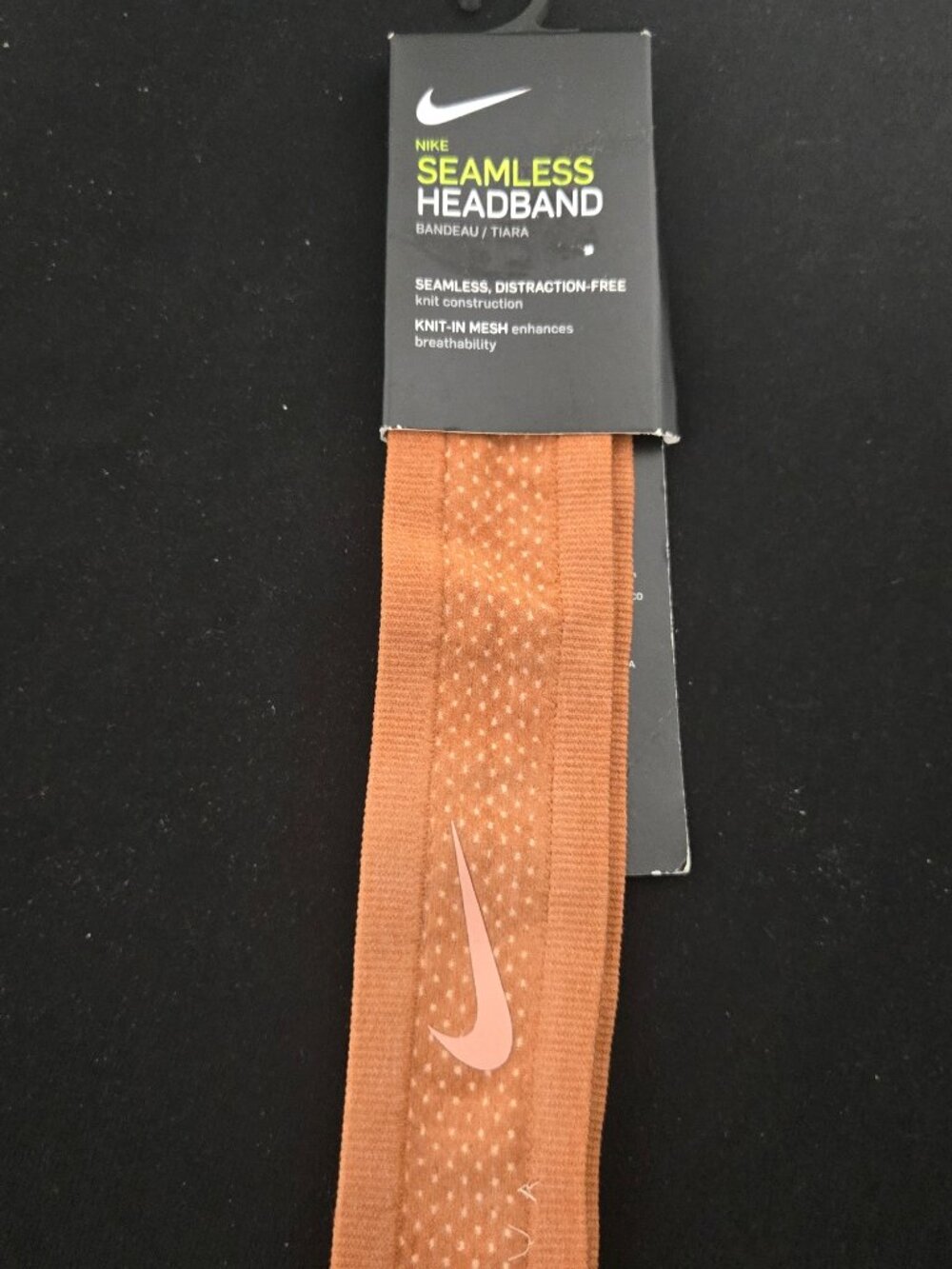 Nike Heathered Seamless Narrow Headband – Dusty Peach/Rose Gold – NWT